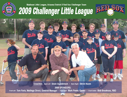 Red Sox little league team